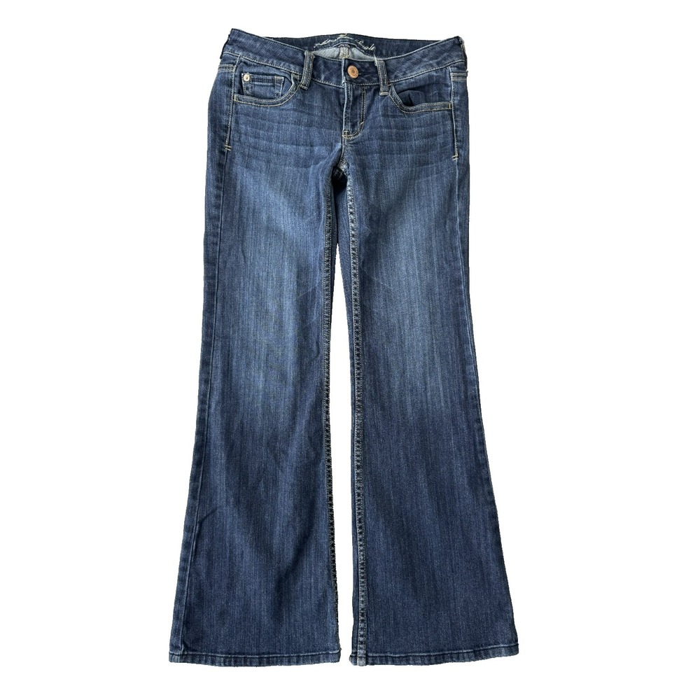 American Eagle Hipster Jeans Womens Size 4 Reg Blue Denim Bootcut Flared AEO